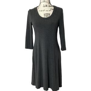 Premise Stretchy Skater Dress Stretchy Rayon 3/4 Sleeve Knee Length Size Large